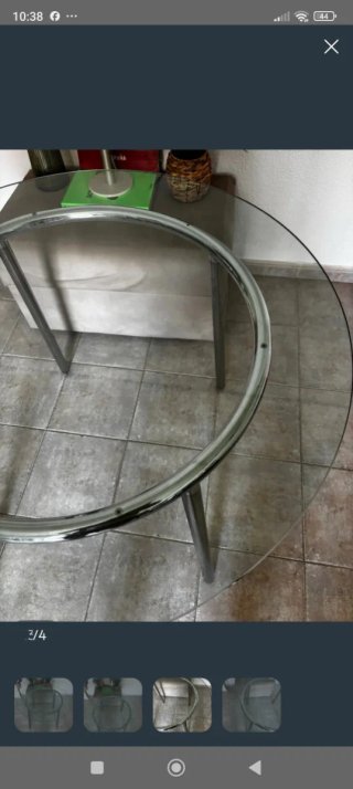 Mesa redonda cristal templado y metal