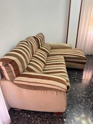 Sofá chaise longue de tela