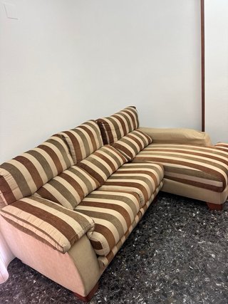 Sofá chaise longue de tela