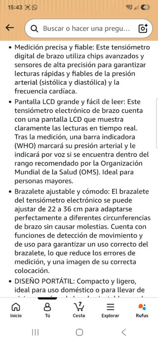 Tensiómetro Digital de Brazo nuevo precintado