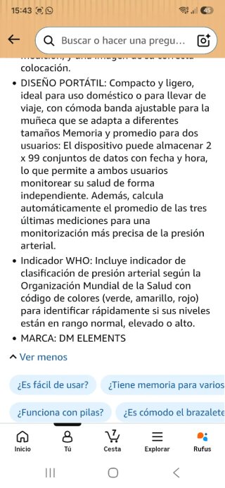 Tensiómetro Digital de Brazo nuevo precintado
