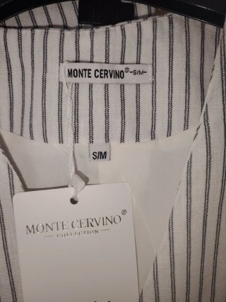 Completo gilet donna con pantaloni a righe