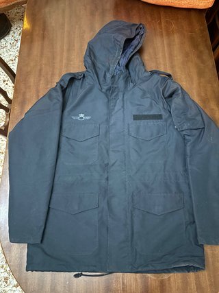 Abrigo Parka Militar Azul Marino con Capucha 48-L