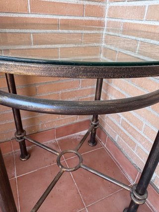 Mesa redonda forja cristal diametro 61