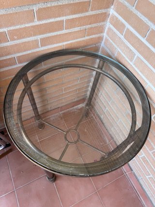 Mesa redonda forja cristal diametro 61