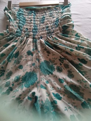 Falda pantalón seda india verde y turquesa