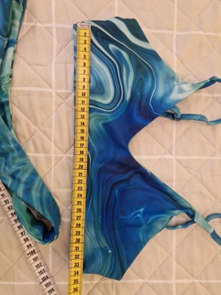 Bikini de Shein efecto marmolado turquesa. Talla M