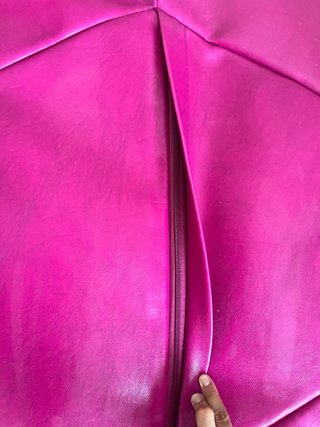 Puff grande de polipiel rosa