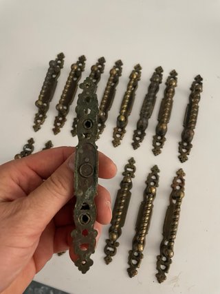 Lote Tiradores Vintage Metal Dorado