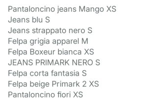 Set 8 pezzi abbigliamento misto
