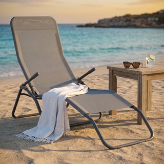 Sdraio Prendisole Lettino da Spiaggia Pieghevole