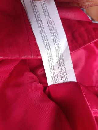 Cazadora Piel Biker Roja Mango Talla M