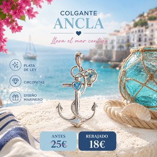 Colgante Ancla, plata