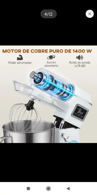 Batidora amasadora 6L 1400W