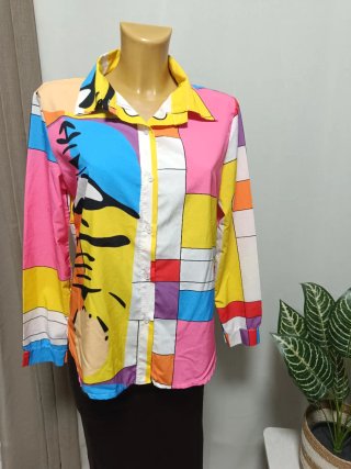 Camisa Estampada Multicolor Mujer