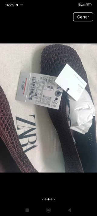 Bailarinas Zara Marrón Trenzado Talla 41