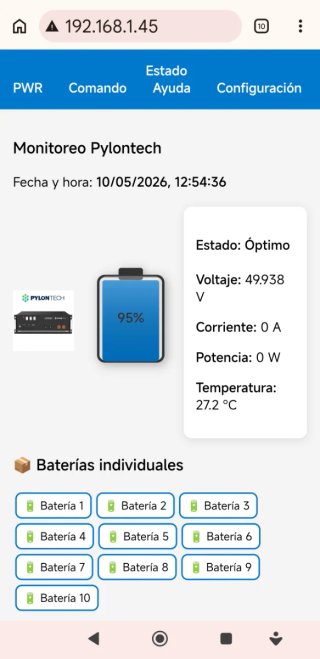 Monitor TFT 2,8" para Pylontech  + web IP esp32