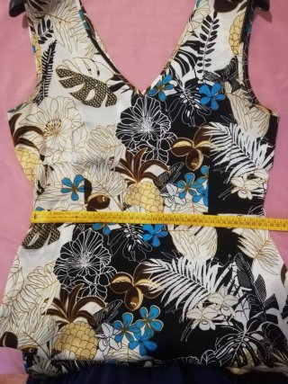 Abito donna fantasia senza maniche in satin