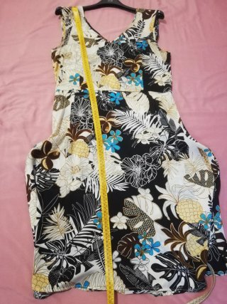 Abito donna fantasia senza maniche in satin