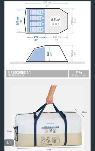 Tienda de campaña Quechua 4 personas