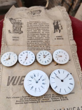 Lote maquinas relojes suizos mecánicos con dial