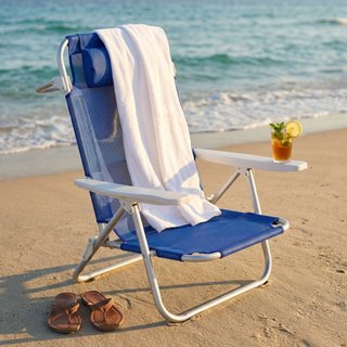 Sedia Relax da Spiaggia Sdraio Pieghevole Blu