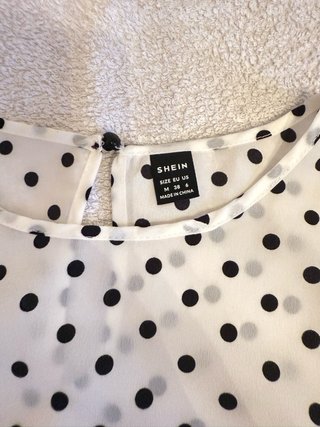 Camisa de lunares mujer talla M blanco