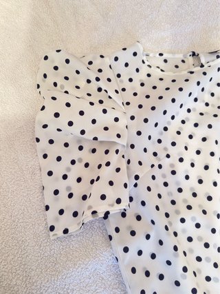 Camisa de lunares mujer talla M blanco