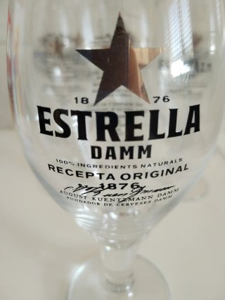 Juego 6 copas cerveza caña Estrella Damm 1876