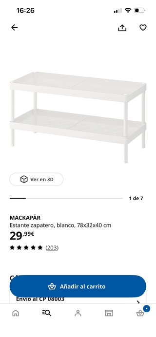 Perchero zapatero IKEA blanco metal