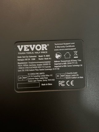 Subwoofer VEVOR 8 240W Bajo Asiento