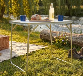 Tavolino da Campeggio Pieghevole Portatile 80x60cm