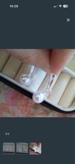 Elegantes pendientes de plata 925 con perla