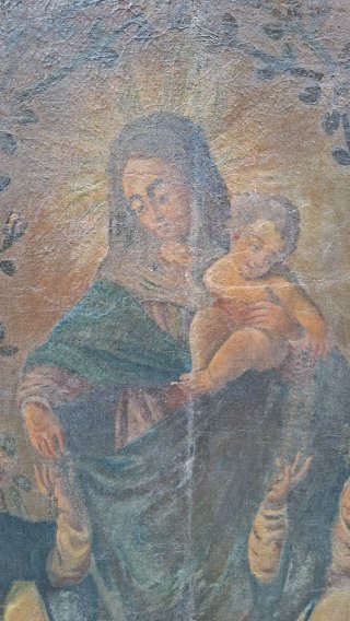 Oleo S.XVIII Virgen del Rosario