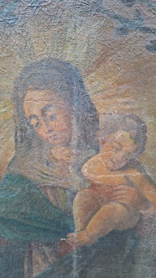 Oleo S.XVIII Virgen del Rosario