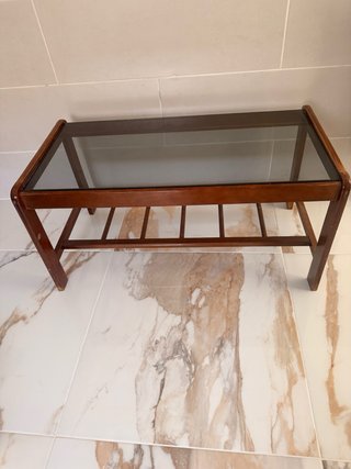 Mesa de centro madera y cristal