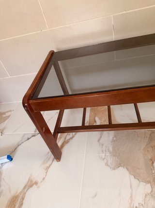 Mesa de centro madera y cristal