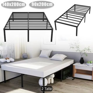 Somier Cama 90x200 Metal Negro
