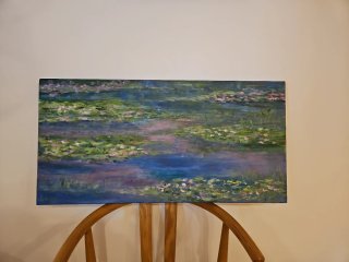 Cuadro Óleo Nenúfares 80x42 cm