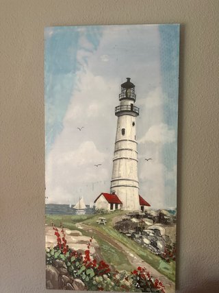 Cuadro Faro Mar Rojo Blanco