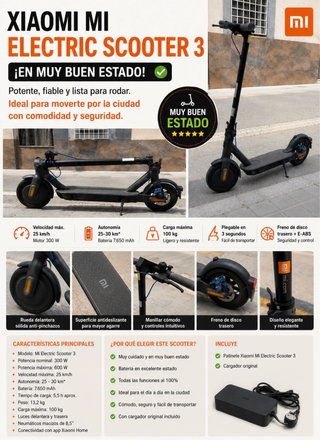 Xiaomi Mi Electric Scooter 3 - Muy Buen Estado