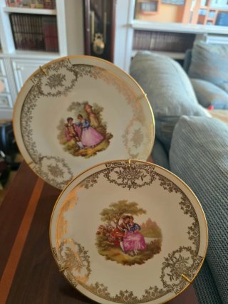 Platos de porcelana Limoges dorados
