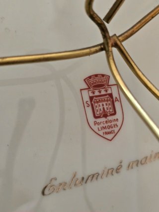 Platos de porcelana Limoges dorados