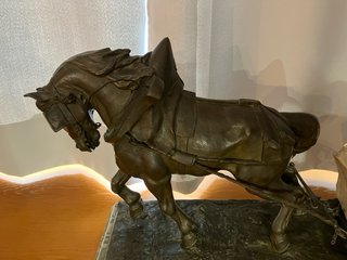 Escultura E Drouot: Caballo y Campesino Bronce