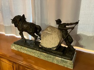 Escultura E Drouot: Caballo y Campesino Bronce