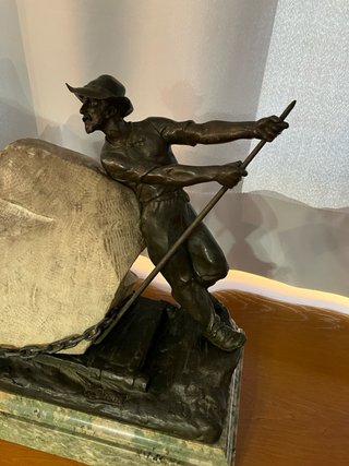 Escultura E Drouot: Caballo y Campesino Bronce