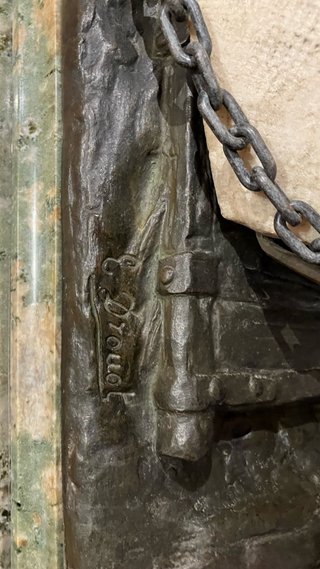 Escultura E Drouot: Caballo y Campesino Bronce