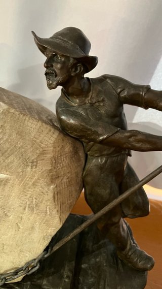 Escultura E Drouot: Caballo y Campesino Bronce