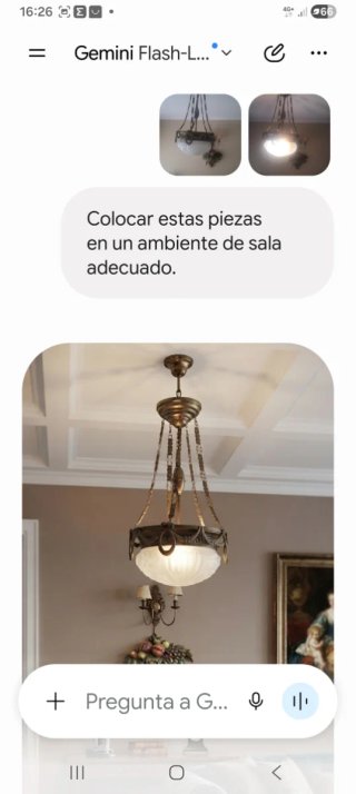 Lámpara de techo y apliques de bronce