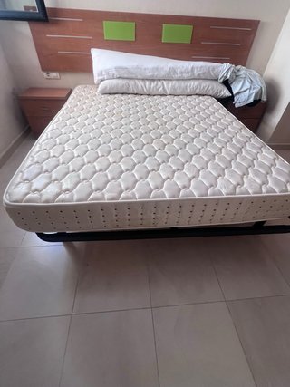Sofá cama azul con cajón